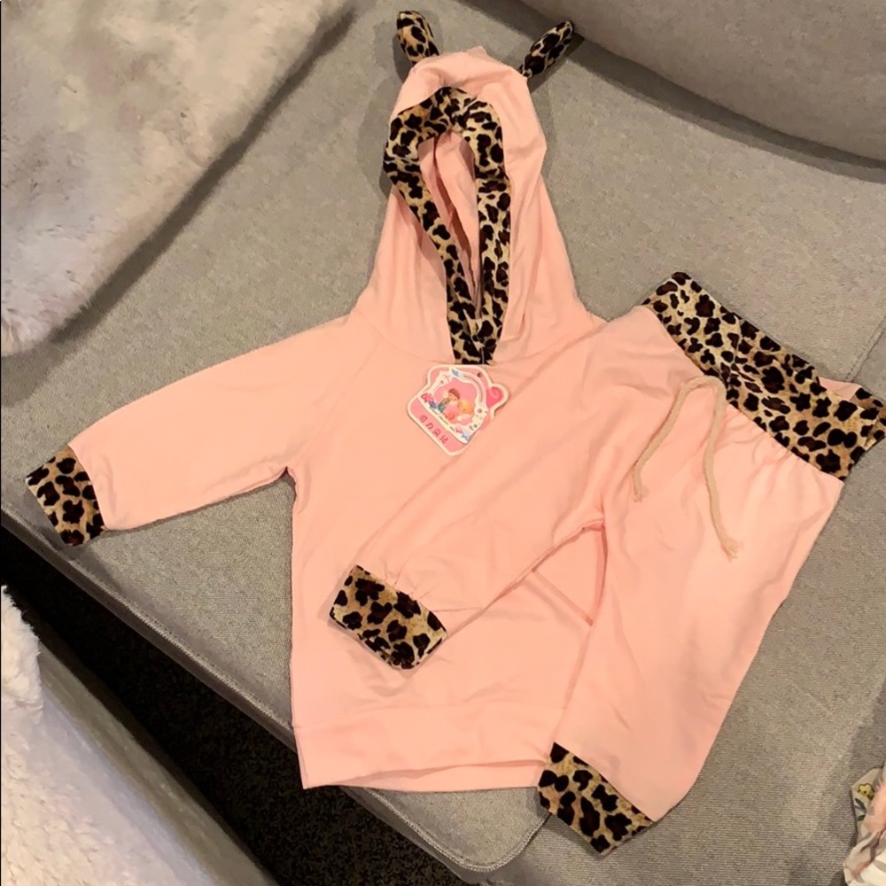 NWT Pink and Leopard Jumpsuit